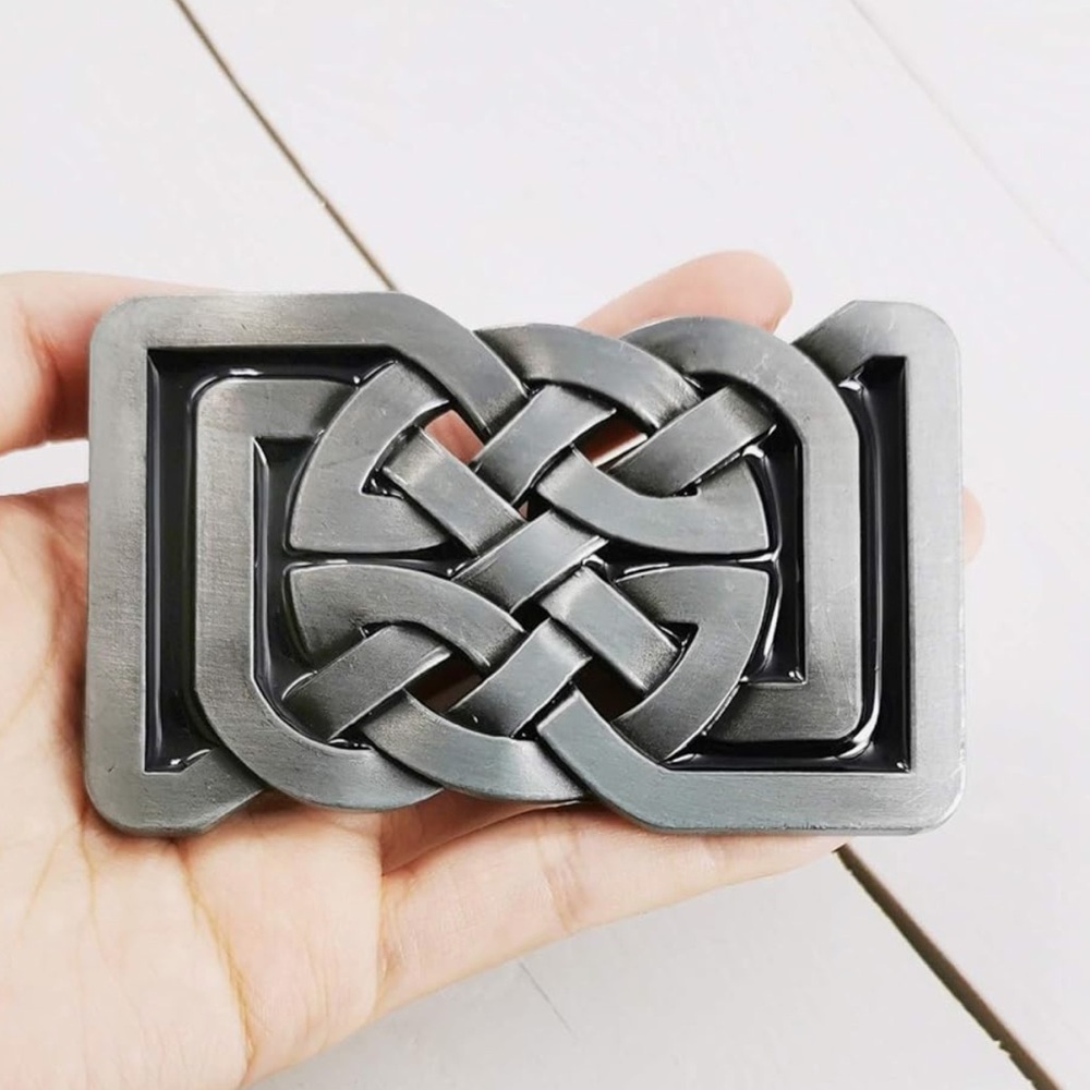 Vintage Celtic Belt Buckle for Men Keltic Knot festival pewter silver re…